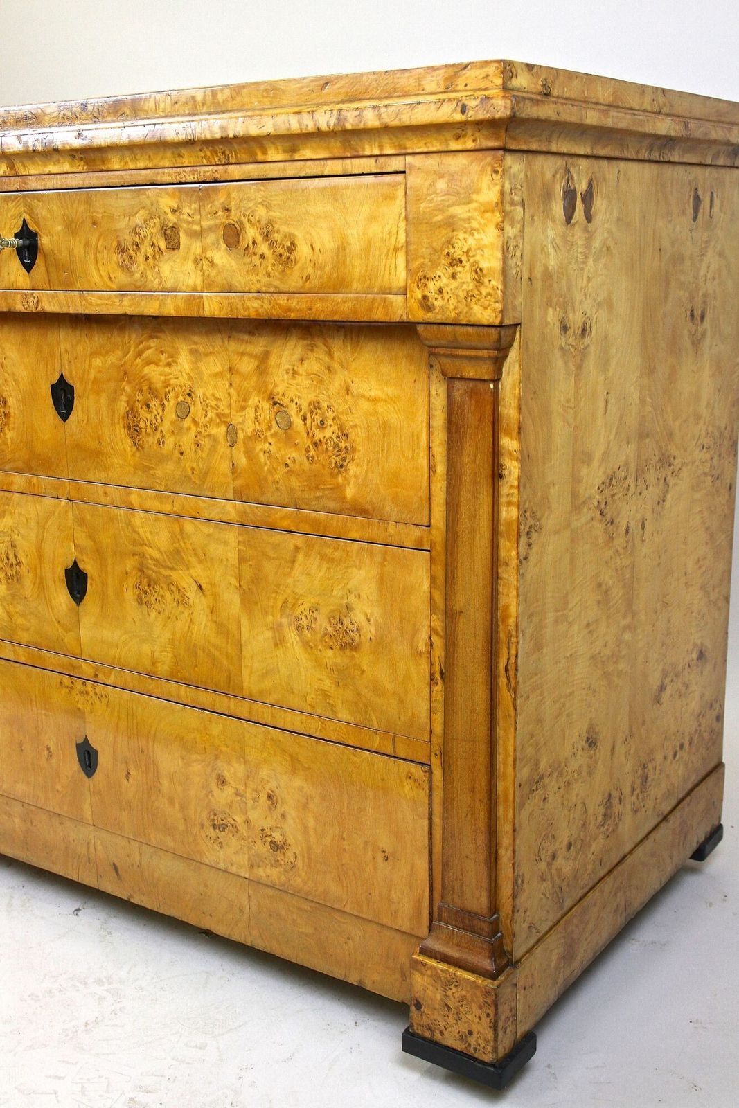 19th Century Biedermeier Chest Of Drawers, Poplar Wood, Germany Ca. 1840 photo vintage