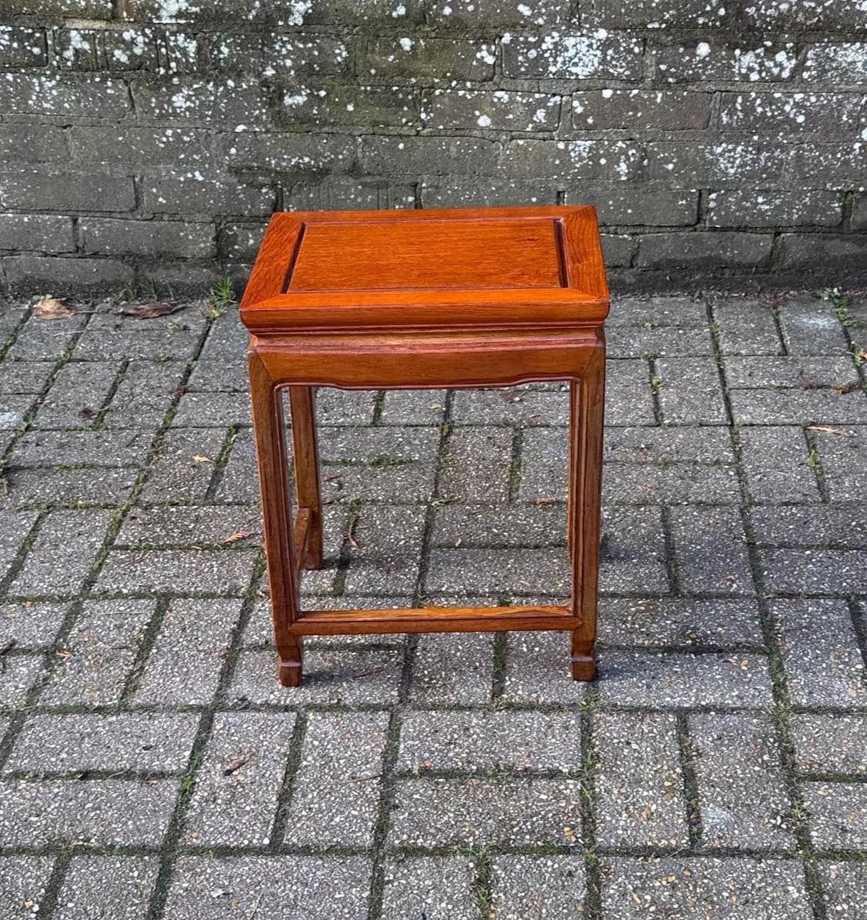 Small Vintage Teak Side Table Oriental Style Nesting Table 1980s 1990s Hardwood Furniture 2