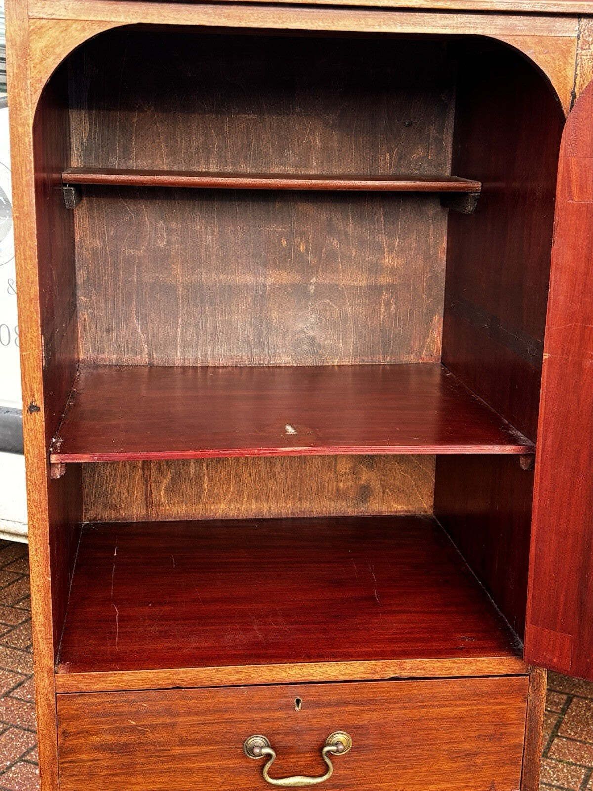 Antique Mahogany Housekeepers Cabinet / Small Linen Press. photo vinterior