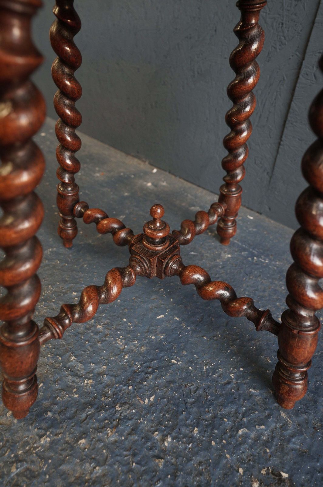 Jacobean Revival Carved Oak Barley Twist Stool / Occasional Table – C.1920s photo buy