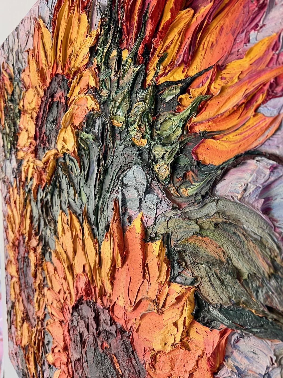 Sunflowers — Lana Okiro Oil On Canvass 100cm X 100cm photo vinterior