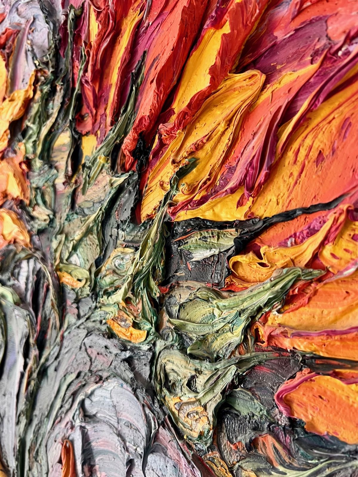 Sunflowers — Lana Okiro Oil On Canvass 100cm X 100cm photo buy