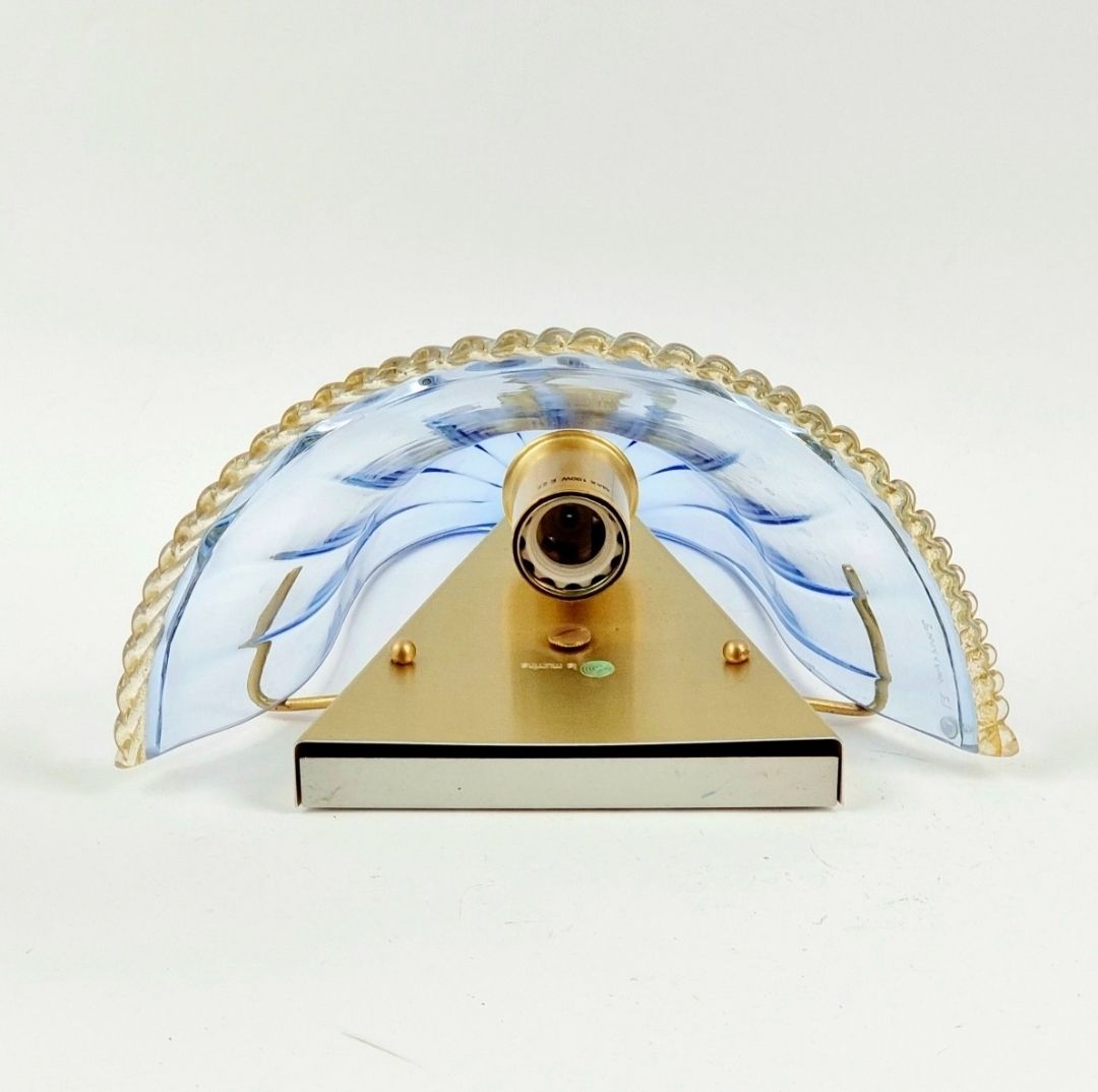 Pair Of La Murrina Murano Art Glass Wall Lamps, Murano, Italy, 1980s/1990s photo vintage