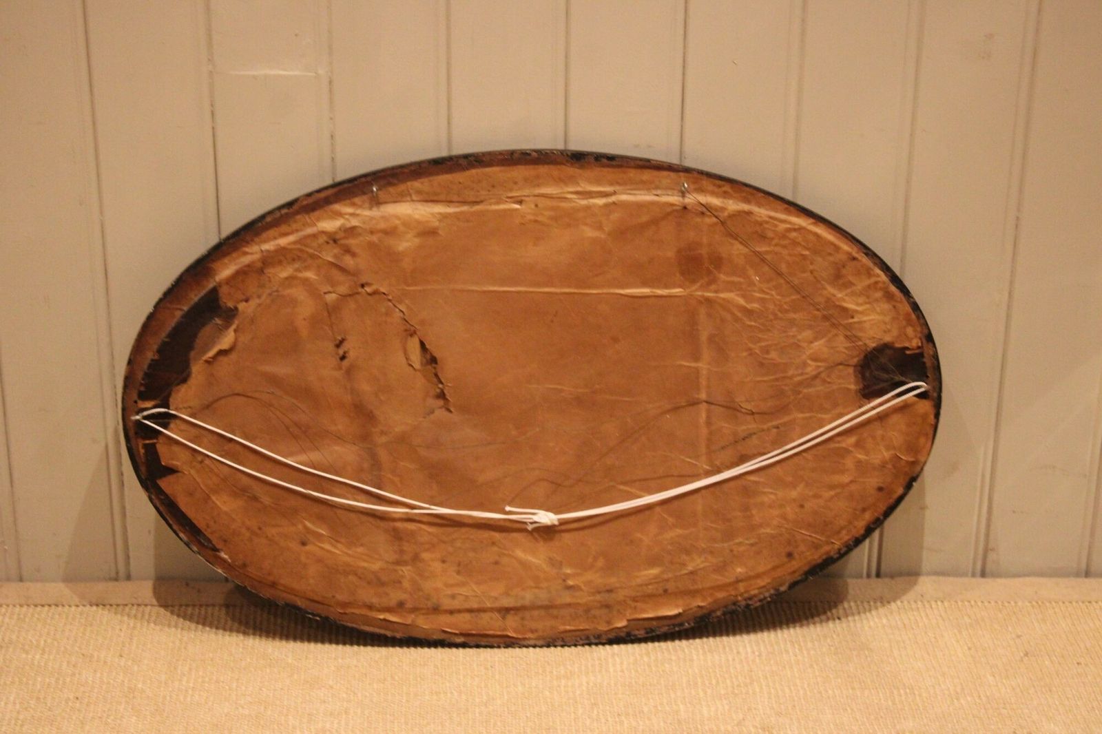 photo for sale Black Chinoiserie Oval Wall Mirror