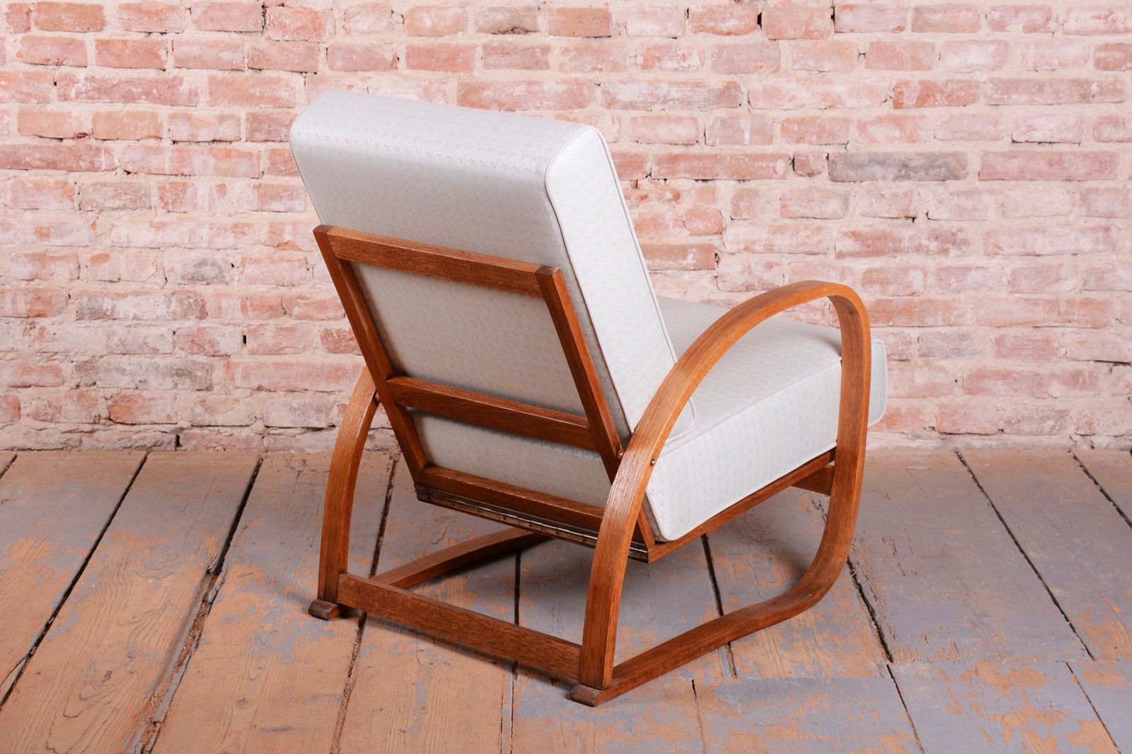 Restored Art Deco Adjustable Armchair, By J. Halabala, Up Závody, Czech. 1930s photo vinterior