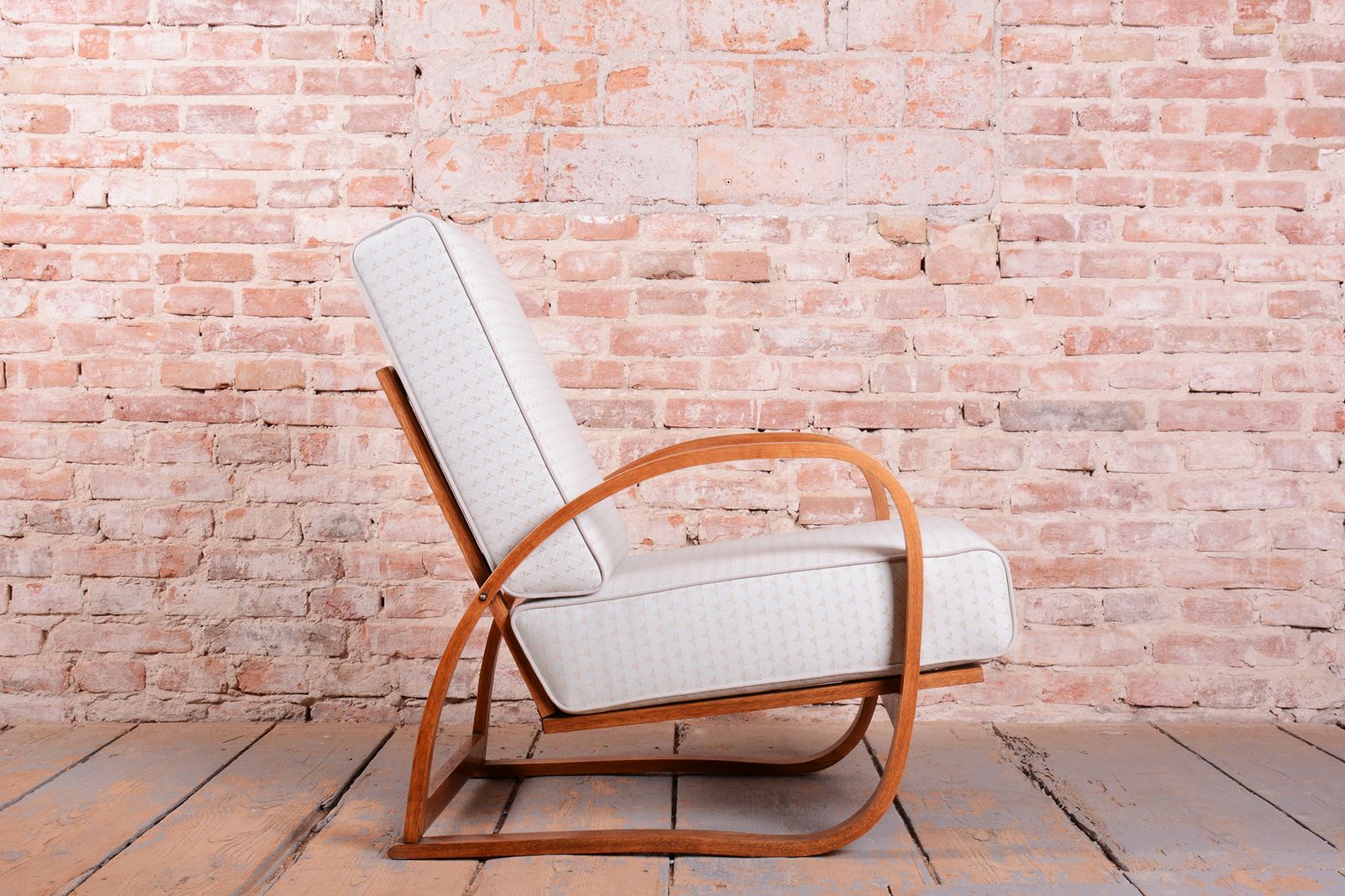 photo vinterior Restored Art Deco Adjustable Armchair, By J. Halabala, Up Závody, Czech. 1930s