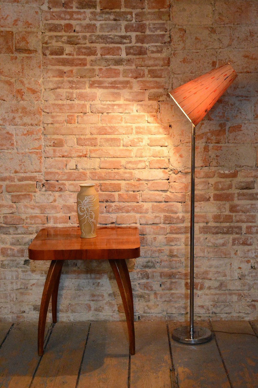 Lighting Original Bauhaus Floor Lamp, Tubular Chrome Plated Steel, Czech, 1940s photo