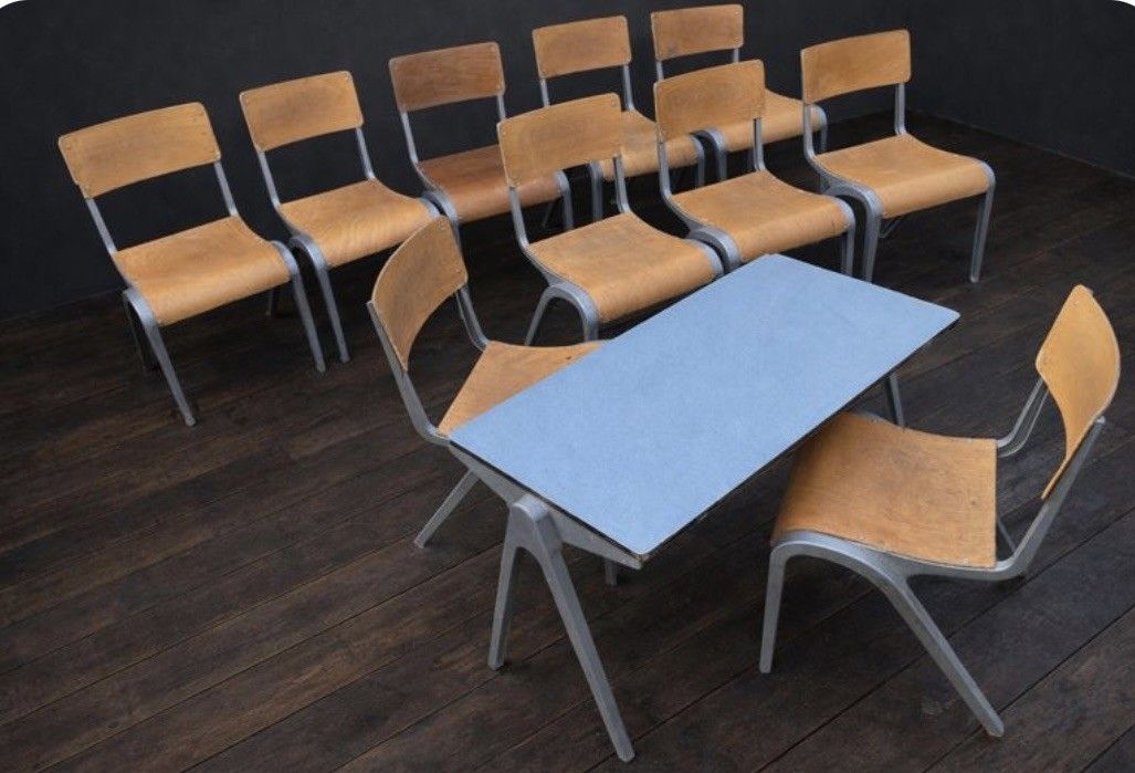Esavian Children’s Stacking School Chair By James Leonard, 1950s Height 40cm photo furniture