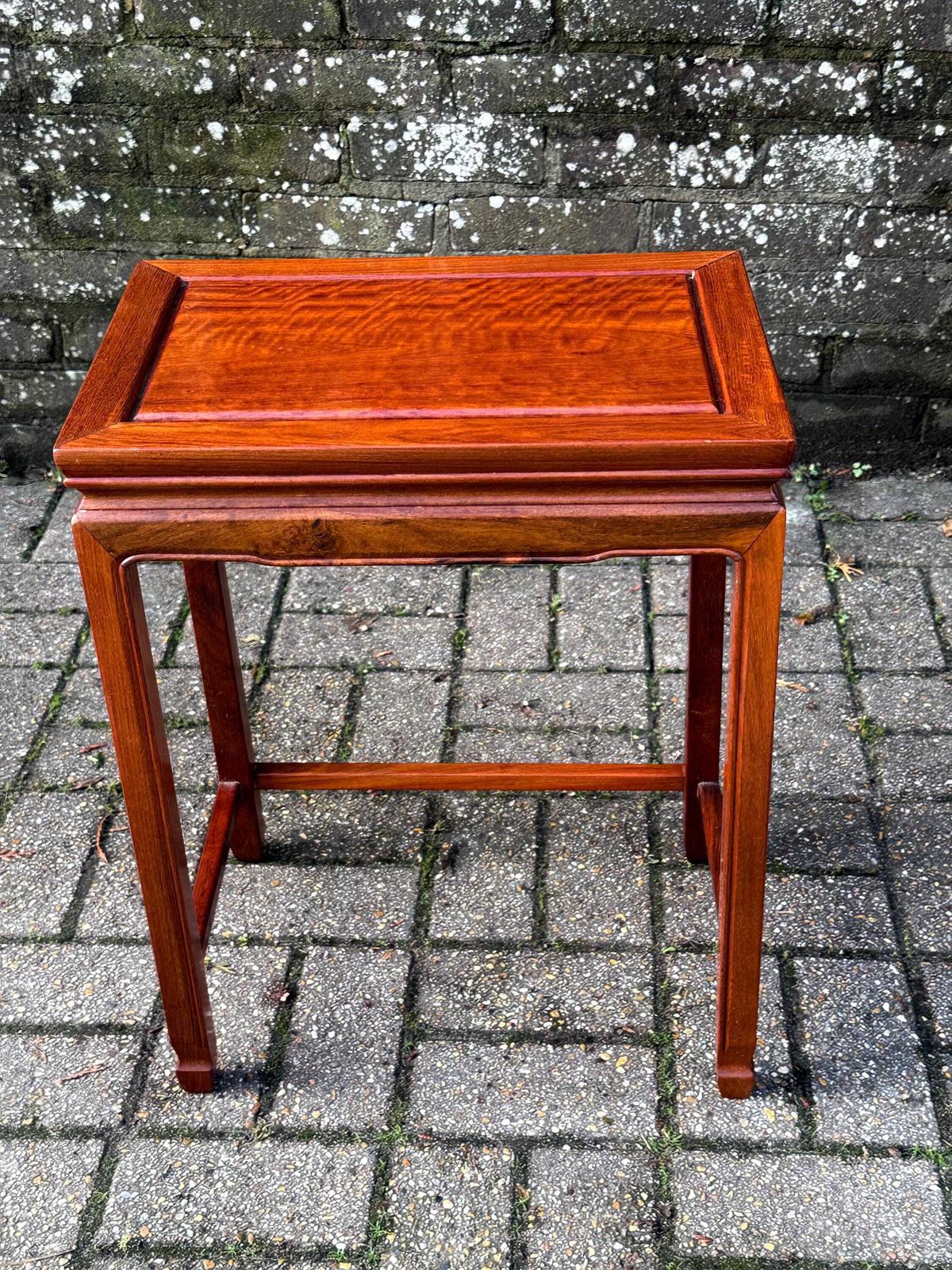 Vintage Teak Side Table Oriental Style Table Or Plant Stand 1980s 1990s Hardwood Furniture 3 photo for sale