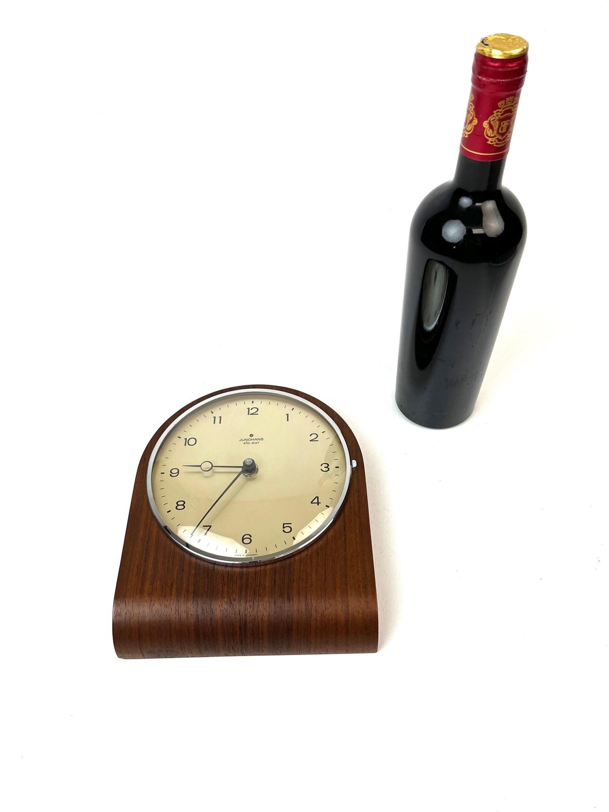 Very Rare Mid Century Teak Wall Clock By Junghans Ato Mat Limited Edition Germany 1960 photo vintage
