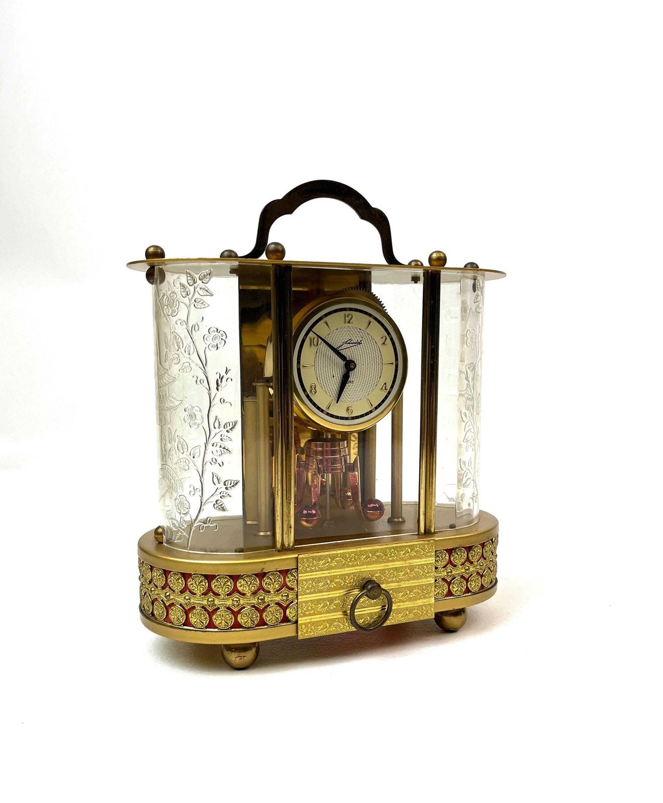 Rare Stunning Mid Century Schmid 8day Desk Clock With Reuge Music Box