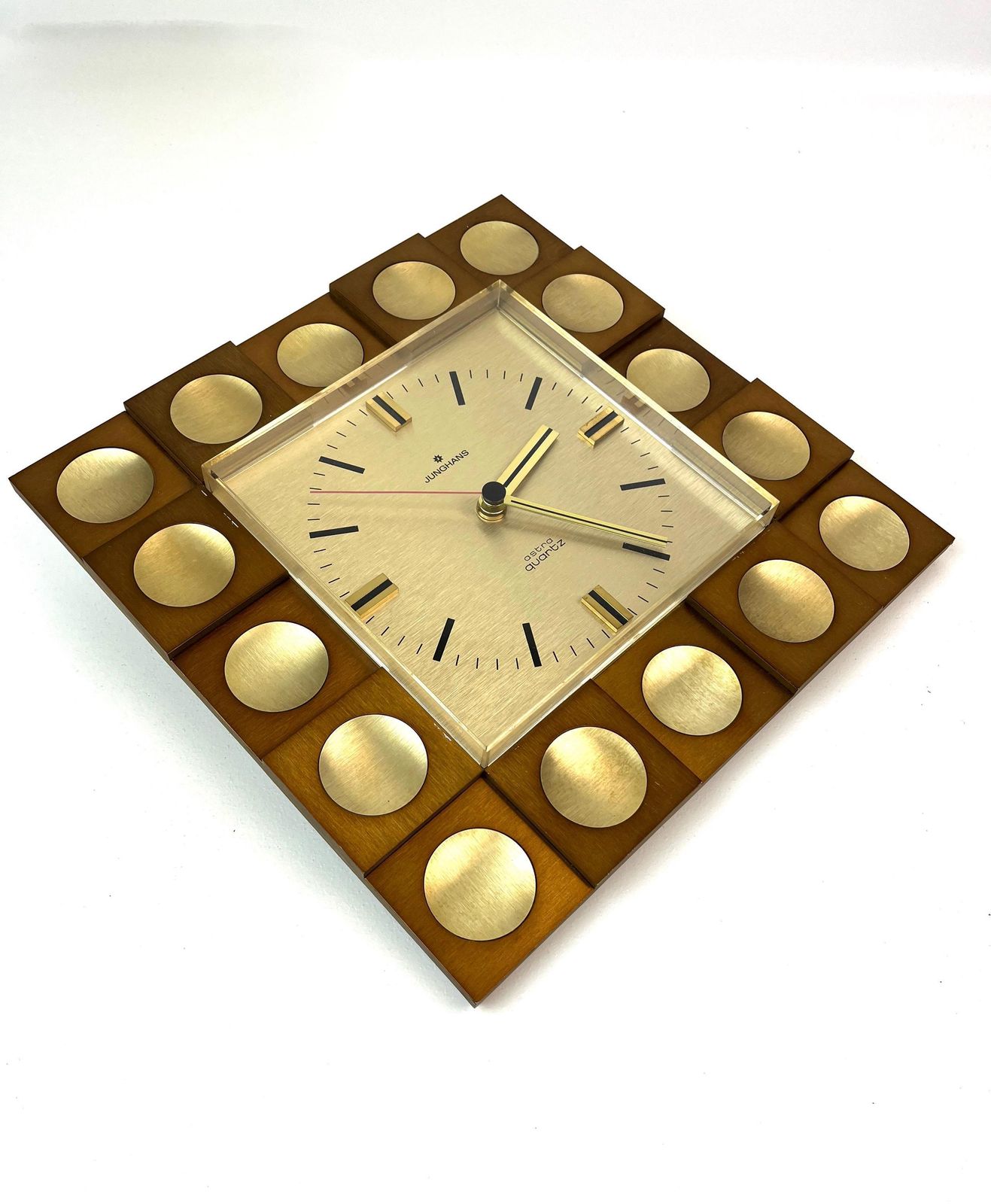 Rare Space Age Mid Century Op Art Cubist Wall Clock By Junghans Astra Quartz photo furniture