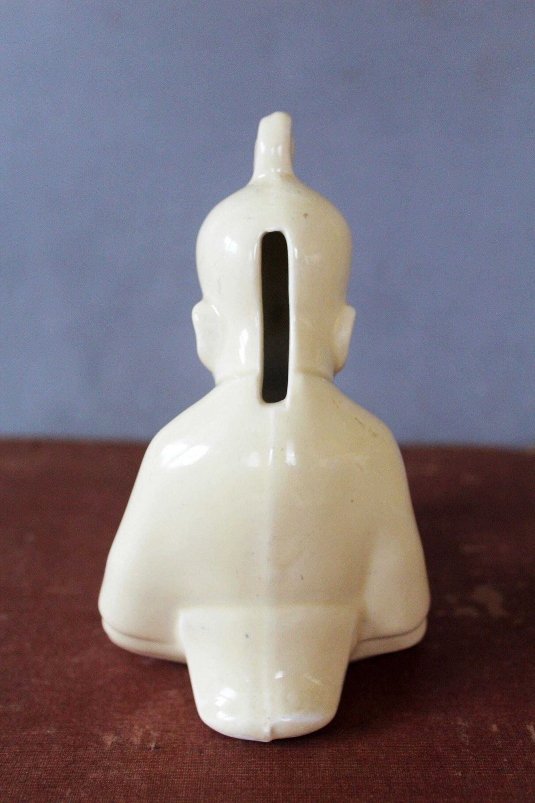 Antiek Frans Spaarpotje Om Te Breken, Ca. Jaren 1930, Professeur Nimbus, Digoin Sarreguemines, Genummerd, Verzamelobject, Crèmekleur, Opera Mundi Dex photo Woonaccessoires