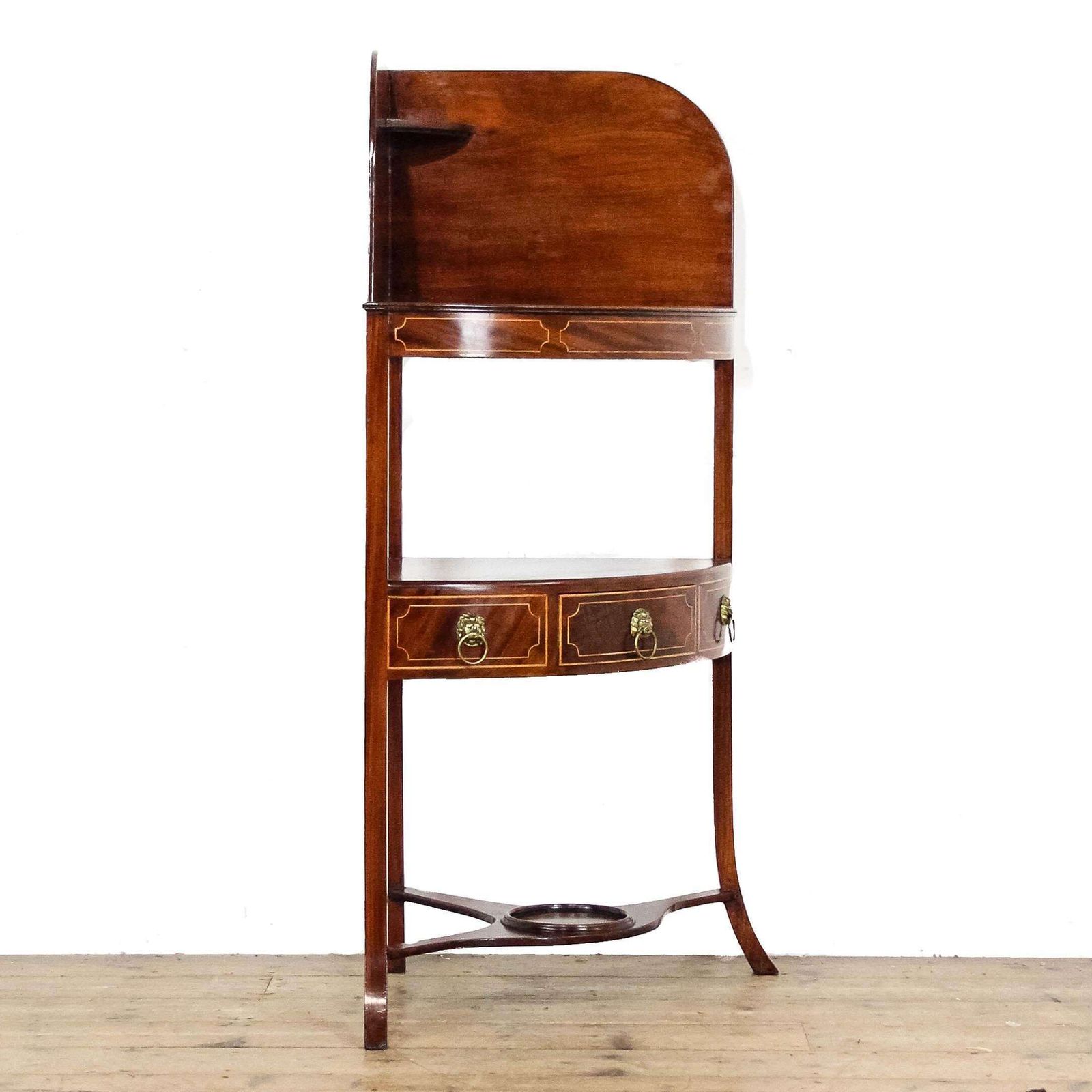 Antique Regency Mahogany Bow Front Corner Washstand | Antique Washstand | Bedroom Furniture photo for sale