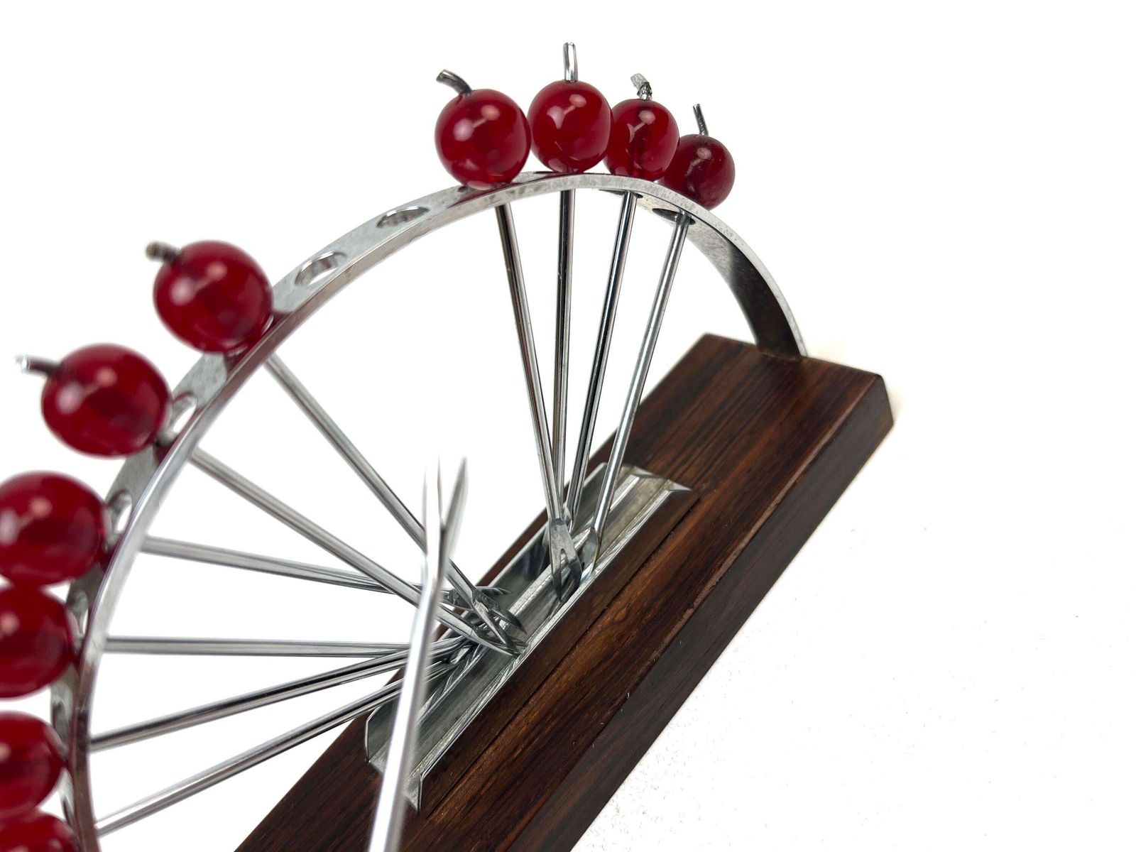 Rare Art Deco Bauhaus Rosewood Chrome & Bakelite Cocktail Picks Home Bar photo Home Decor