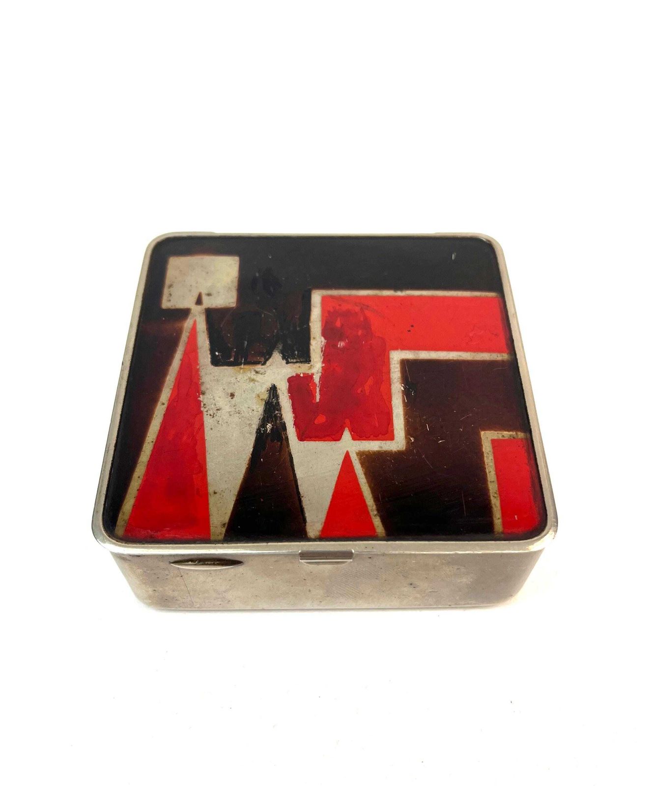 Rare Small Art Deco Bauhaus De Stijl Suprematism Enamel Jewelry Box Germany 1920 photo furniture