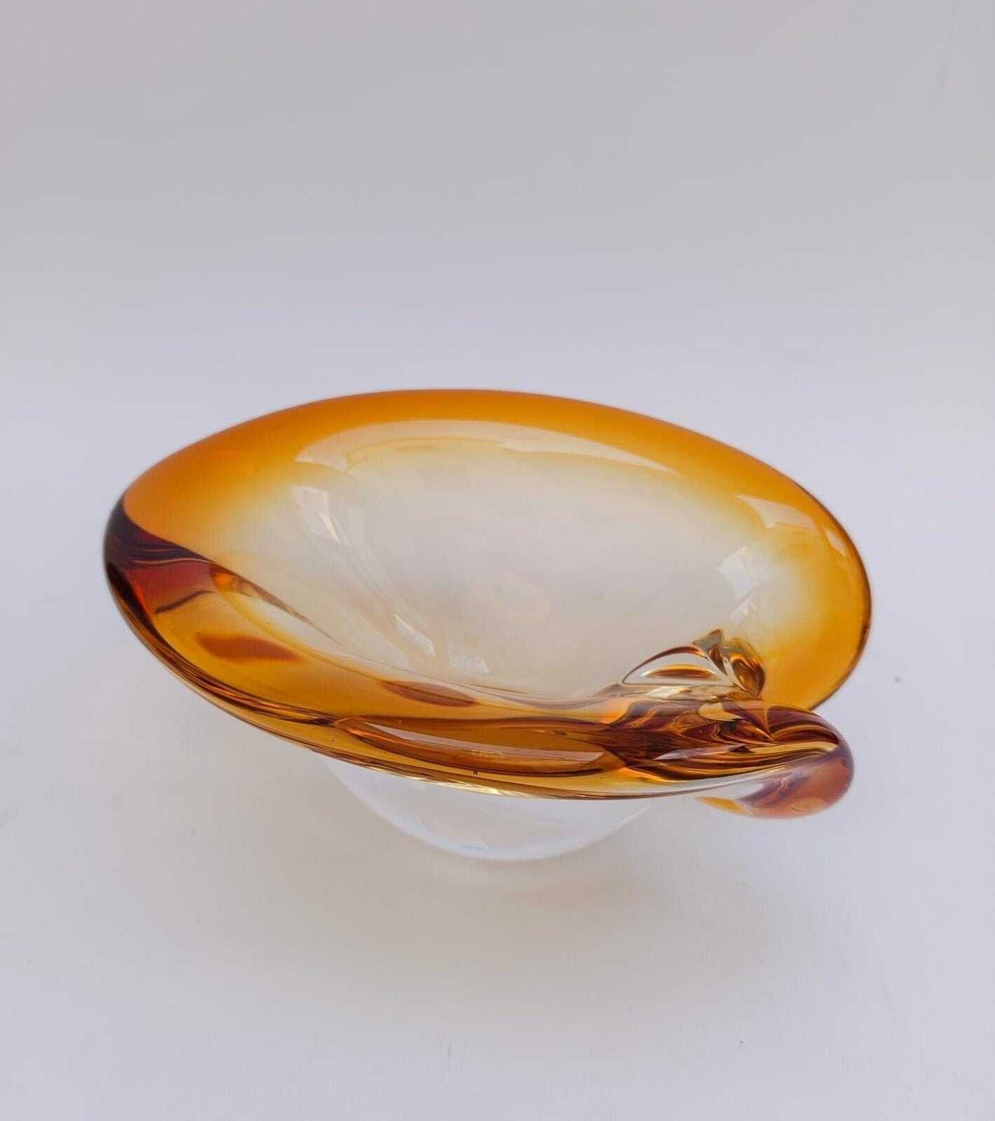 Stunning Murano Glass Cup In The Shape Of An Amber Shell, Seguso Venini Poli Era photo furniture