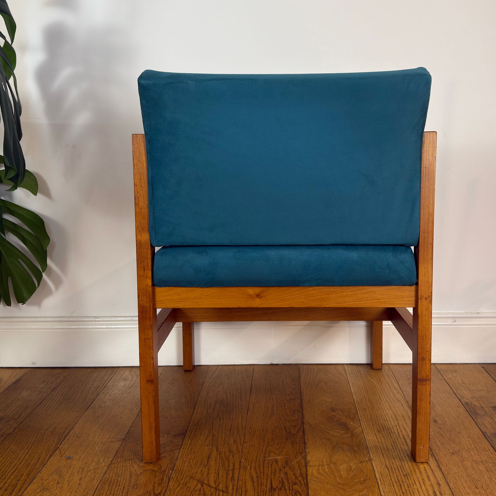 Mid Century Teak Occasional Chair In Blue photo Furniture