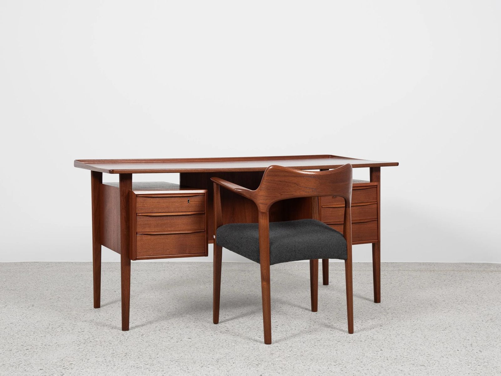 Midcentury Danish Desk In Teak By Peter Løvig Nielsen   1968 photo furniture
