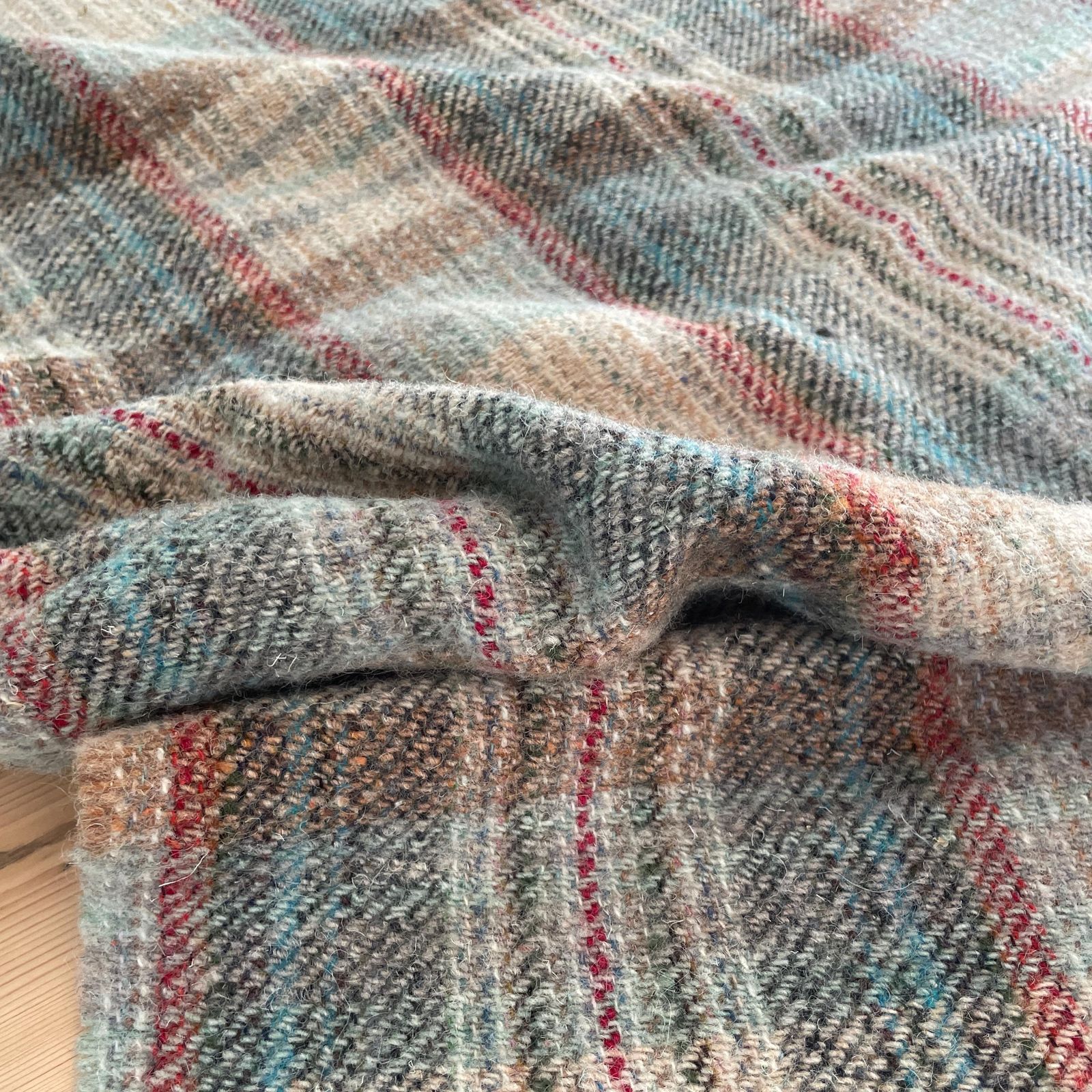55.0 The National Trust Wool Blanket Blue Plaid British Heritage Sofa Throw Bed Throw English Countryside Cottage Decor Checked Pattern photo
