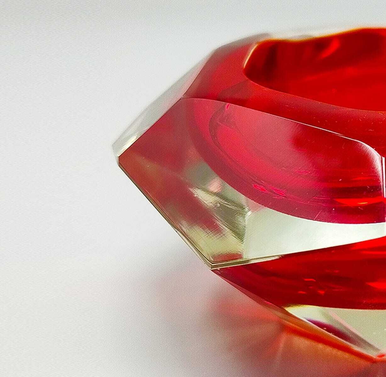1960s Astonishing Red Ashtray Or Vide Poche By Flavio Poli For Seguso photo vinterior