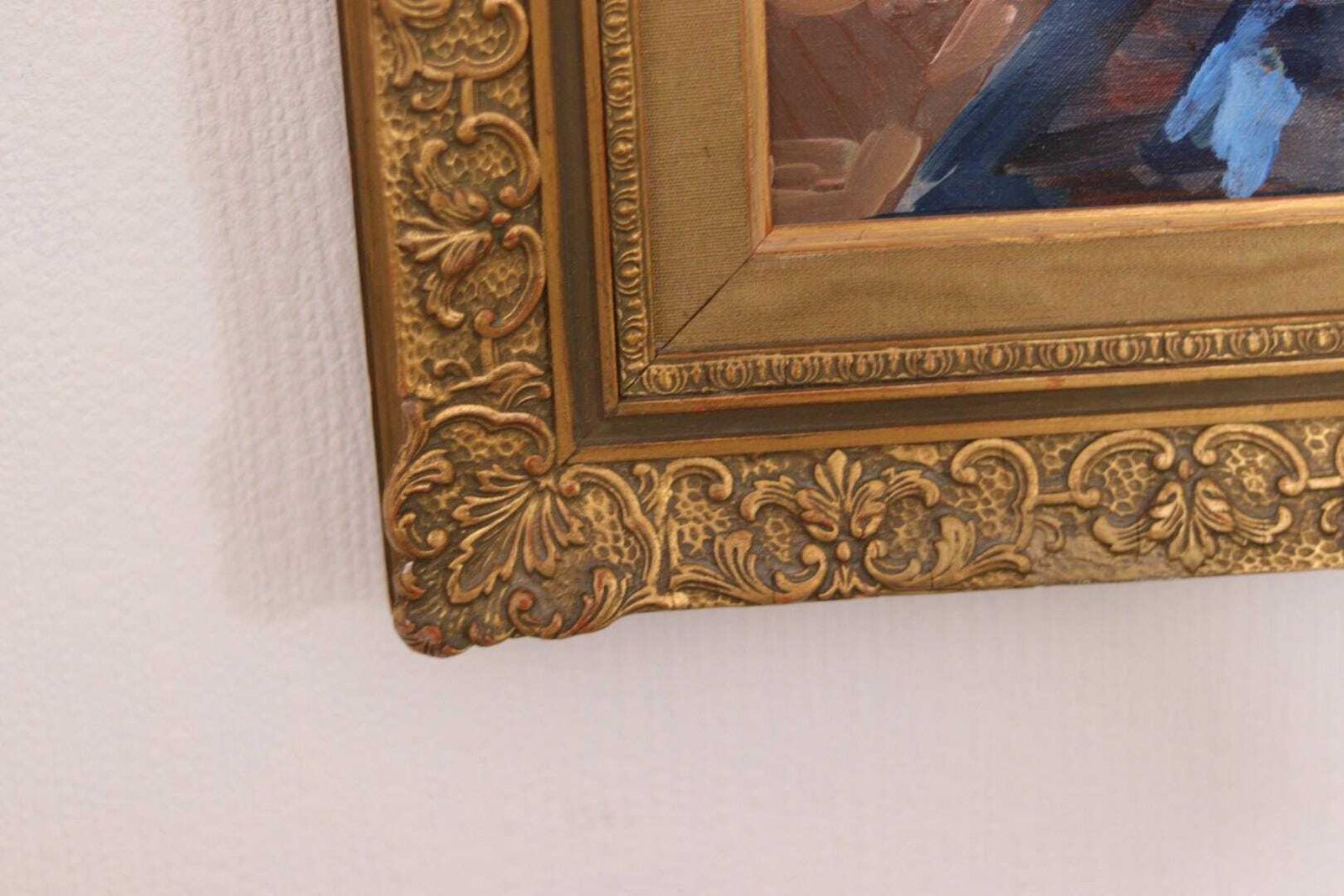 745.0 Original Swedish Oil On Canvas – “Woman With Flowers” By Bendt Lauritzen – Signed, Framed 82 × 72 Cm (32.3" × 28.3") photo