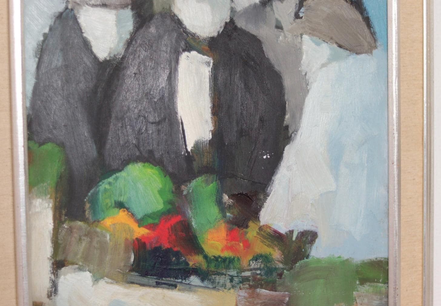 Original Mid Century Swedish Oil On Panel – Abstract By Stig Wernheden – Vintage & Framed – 74 × 54.5 Cm (29.1" × 21.5") photo for sale