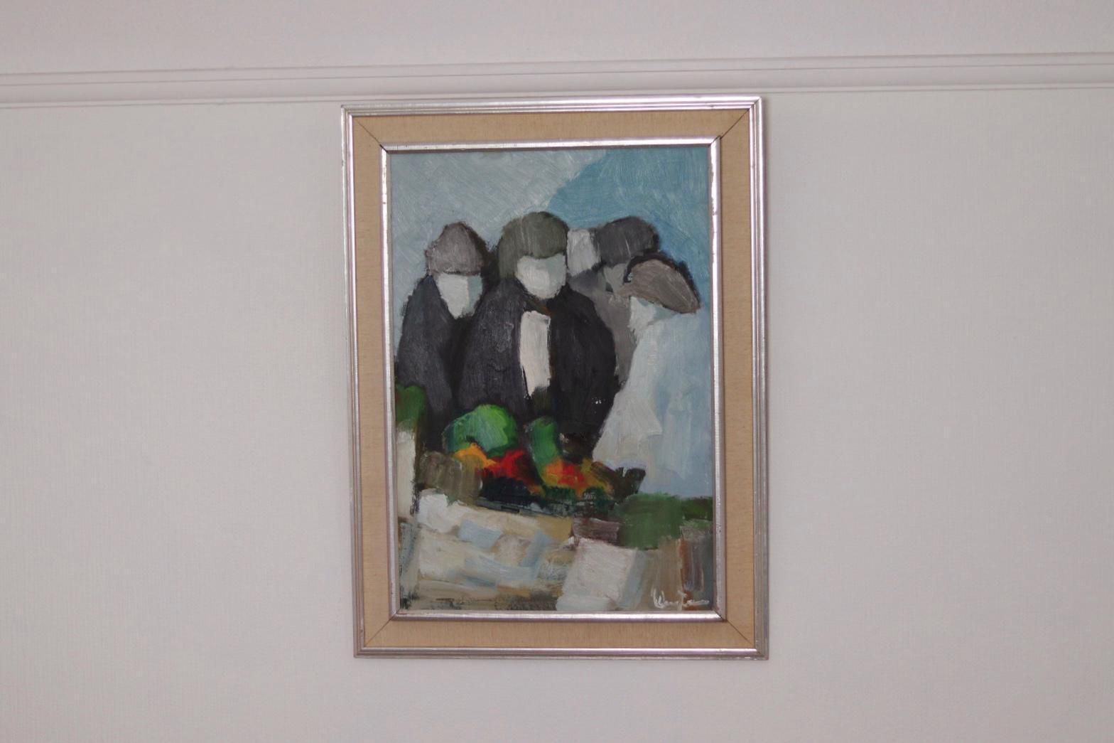 Original Mid Century Swedish Oil On Panel – Abstract By Stig Wernheden – Vintage & Framed – 74 × 54.5 Cm (29.1" × 21.5") photo vintage