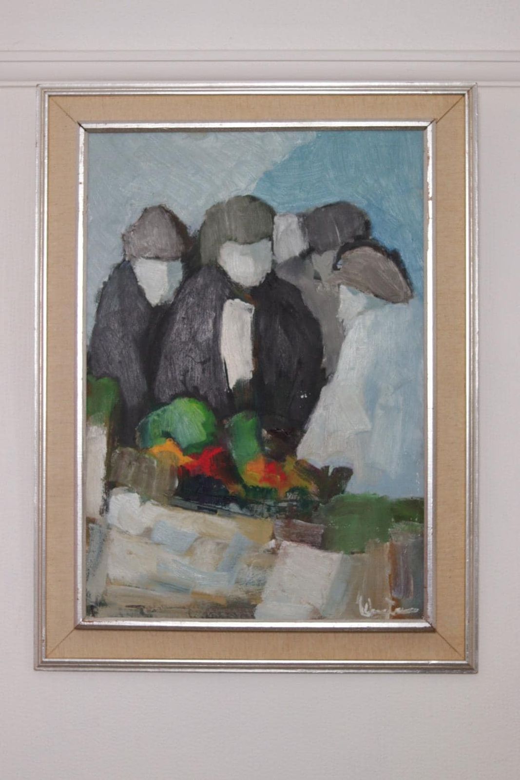 photo for sale Original Mid Century Swedish Oil On Panel – Abstract By Stig Wernheden – Vintage & Framed – 74 × 54.5 Cm (29.1" × 21.5")