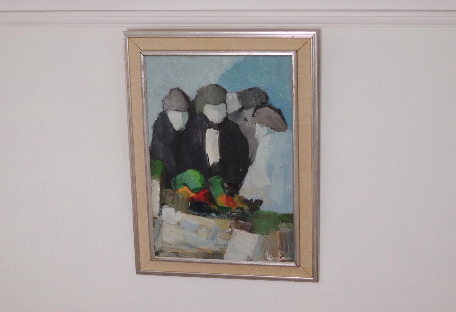 Art Original Mid Century Swedish Oil On Panel – Abstract By Stig Wernheden – Vintage & Framed – 74 × 54.5 Cm (29.1" × 21.5") photo