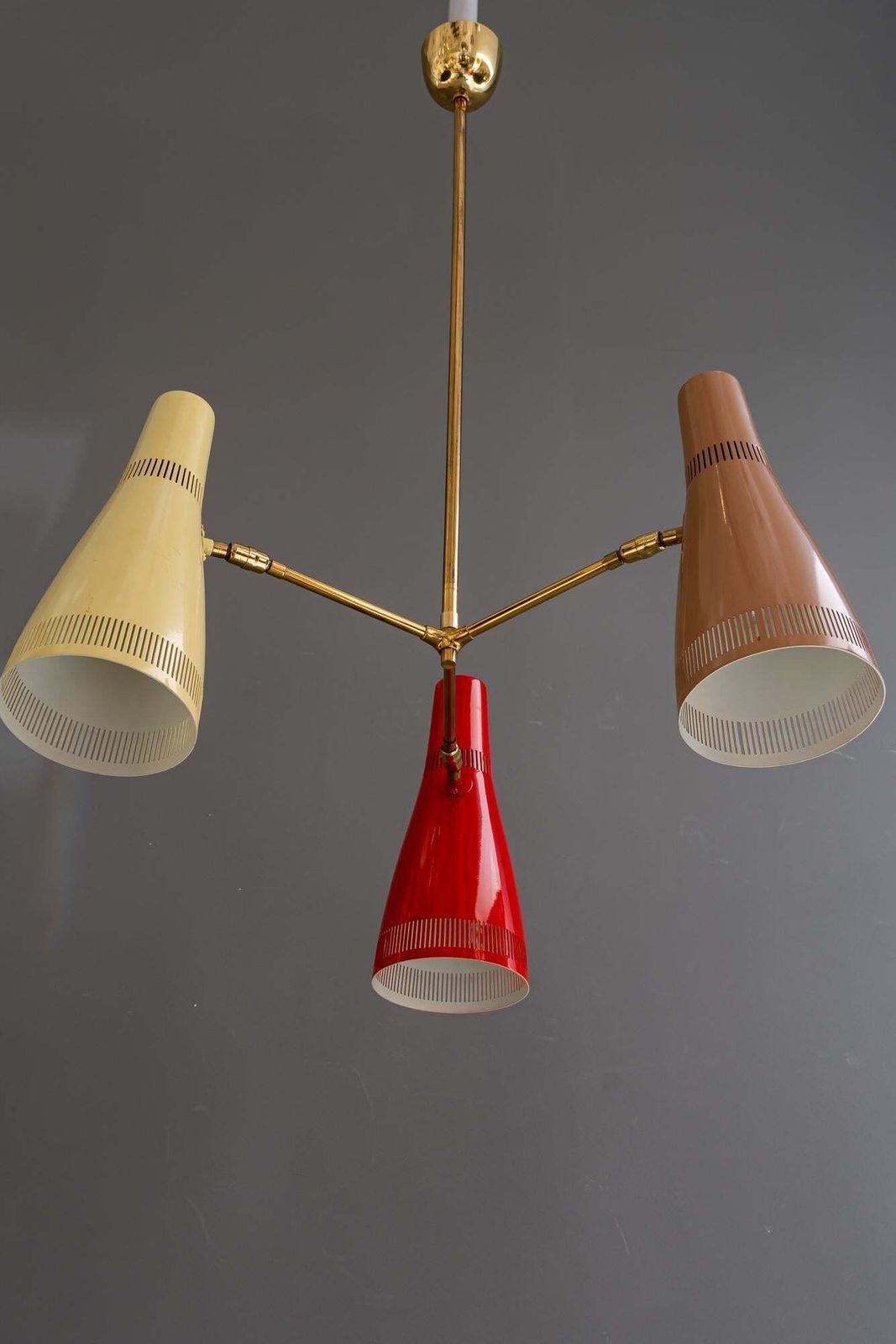 Rupert Nikoll Chandelier With Swiveling Shades Vienna Around 1960s photo Lighting