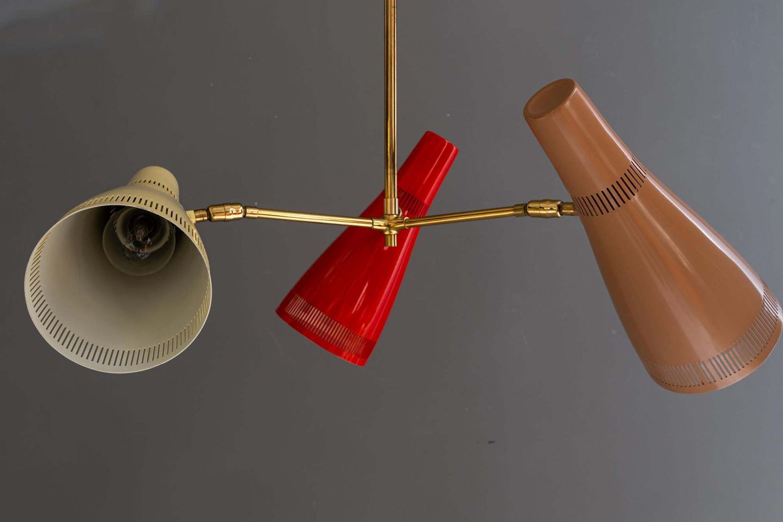 Rupert Nikoll Chandelier With Swiveling Shades Vienna Around 1960s photo vintage