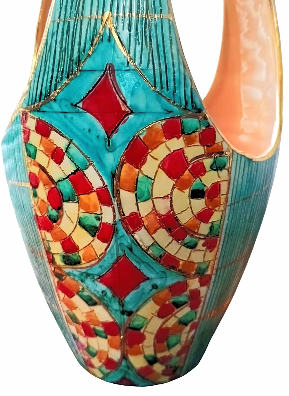 Fratelli Fanciullacci "Mosaic" Sgraffito Handle Vase (Bitossi Era, C. 1960) photo 525.0