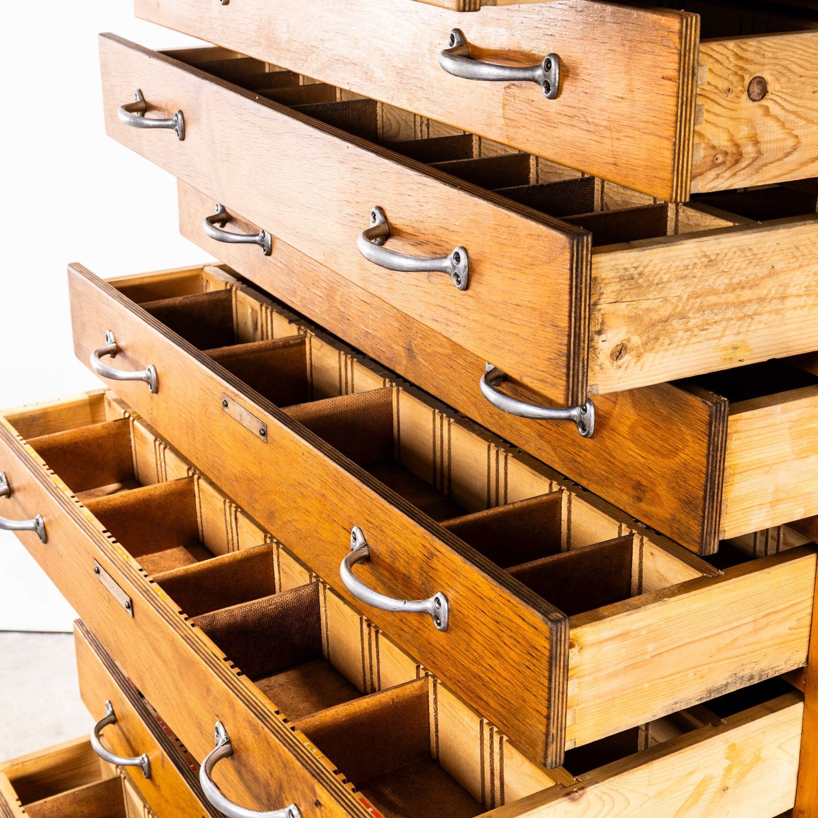 1950’s Tall Multidrawer Engineers Cabinet – Fifteen Drawer photo vintage
