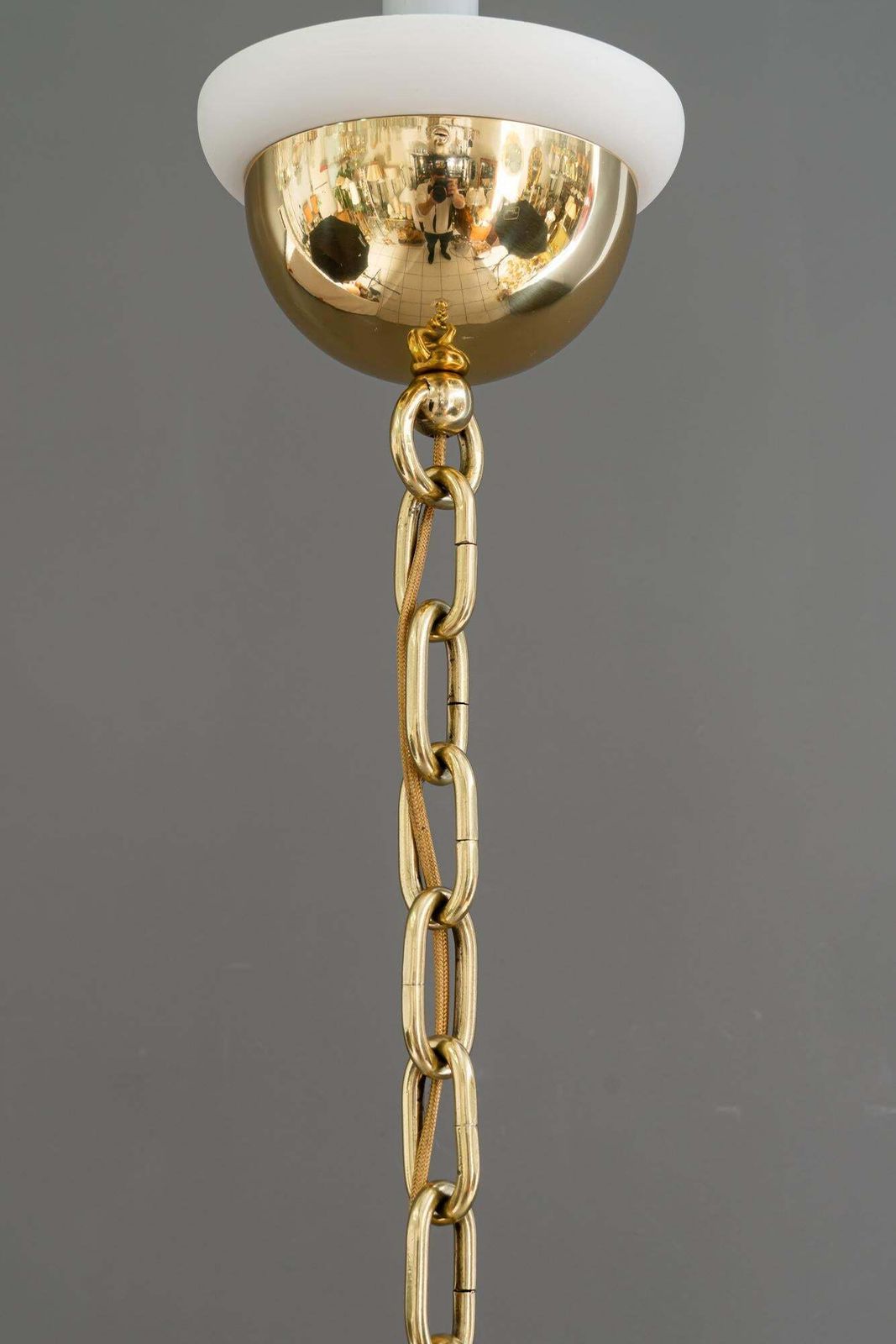 Big Art Deco Pendant With Cut Glass Shade Vienna Around 1920s photo 1601.0