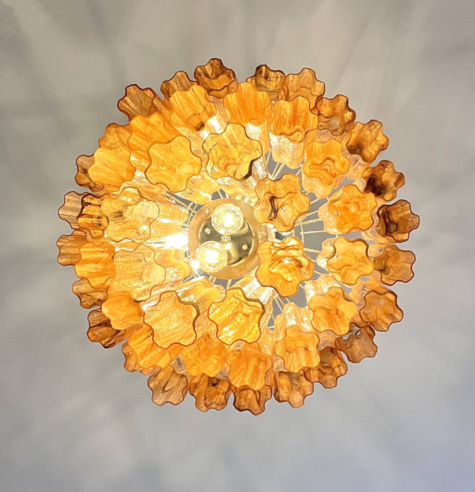 photo buy Large Three Tier Murano Glass Tube Chandelier   Amber Black Albaster