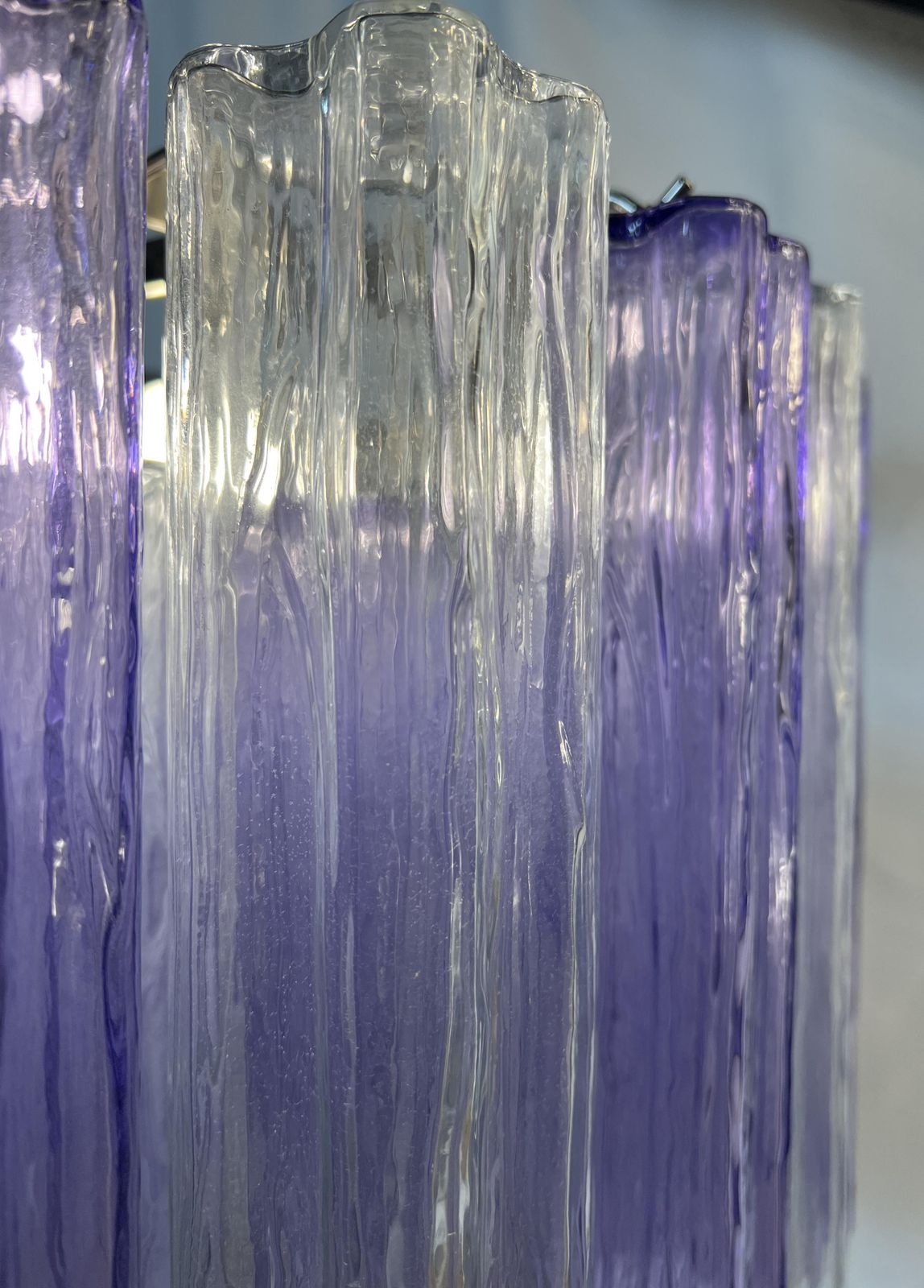 Pair Murano Glass Chandeliers, Tronchi Glasses By Valentina Planta photo buy