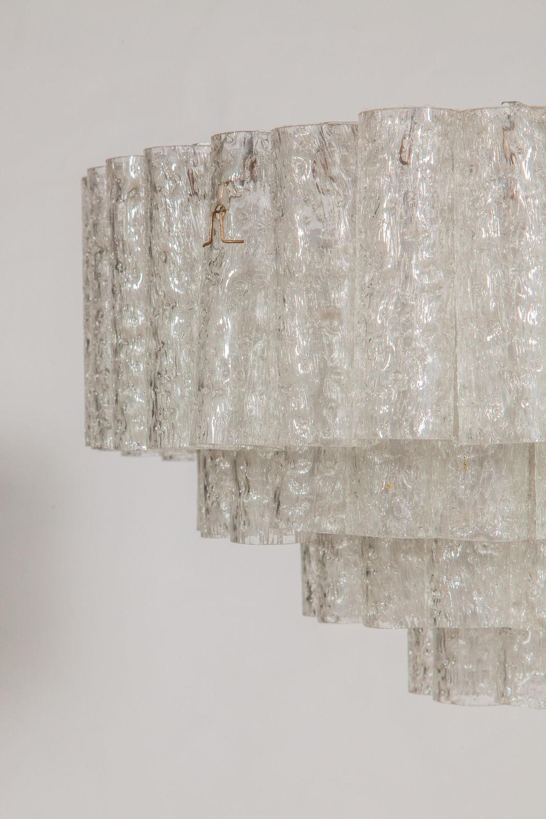 Large Iced Glass Tube Chandelier Designed By Doria, 1960s photo 3198.0