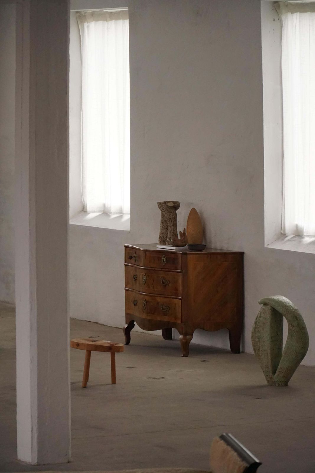18th Century, Antique Serpentine Front Danish Baroque Walnut Chest Of Drawers photo furniture