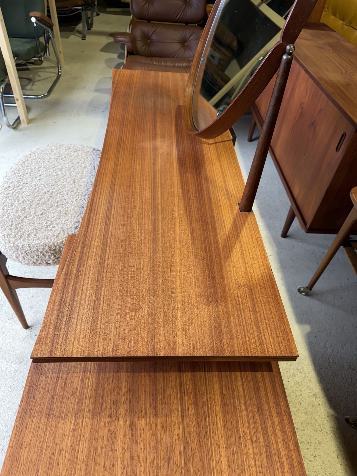 photo for sale Mid Century Elliots Of Newbury Dressing Table & Stool, Vanity Table