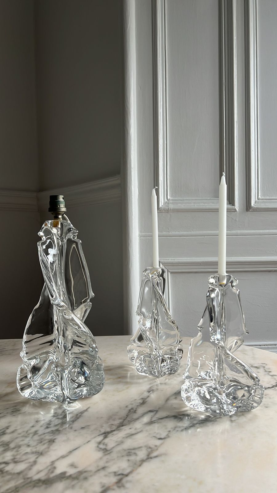 Schneider, Mid Century Modernist Crystal Table Lamp By Charles Schneider, 1950 photo furniture