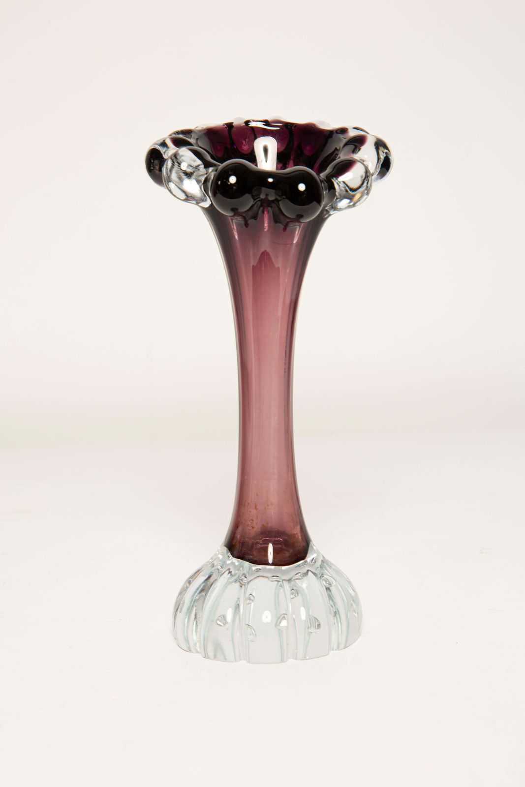 photo furniture Mid Century Vintage Purple Small Slim Glass Vase, Europe, 1960s