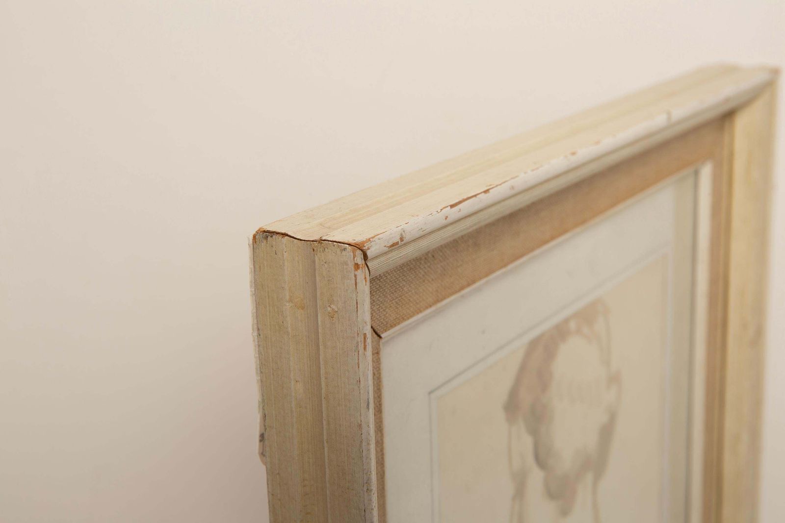 photo buy Mid Century Classical Female Painting, Wood And Linen Frame, 1930s