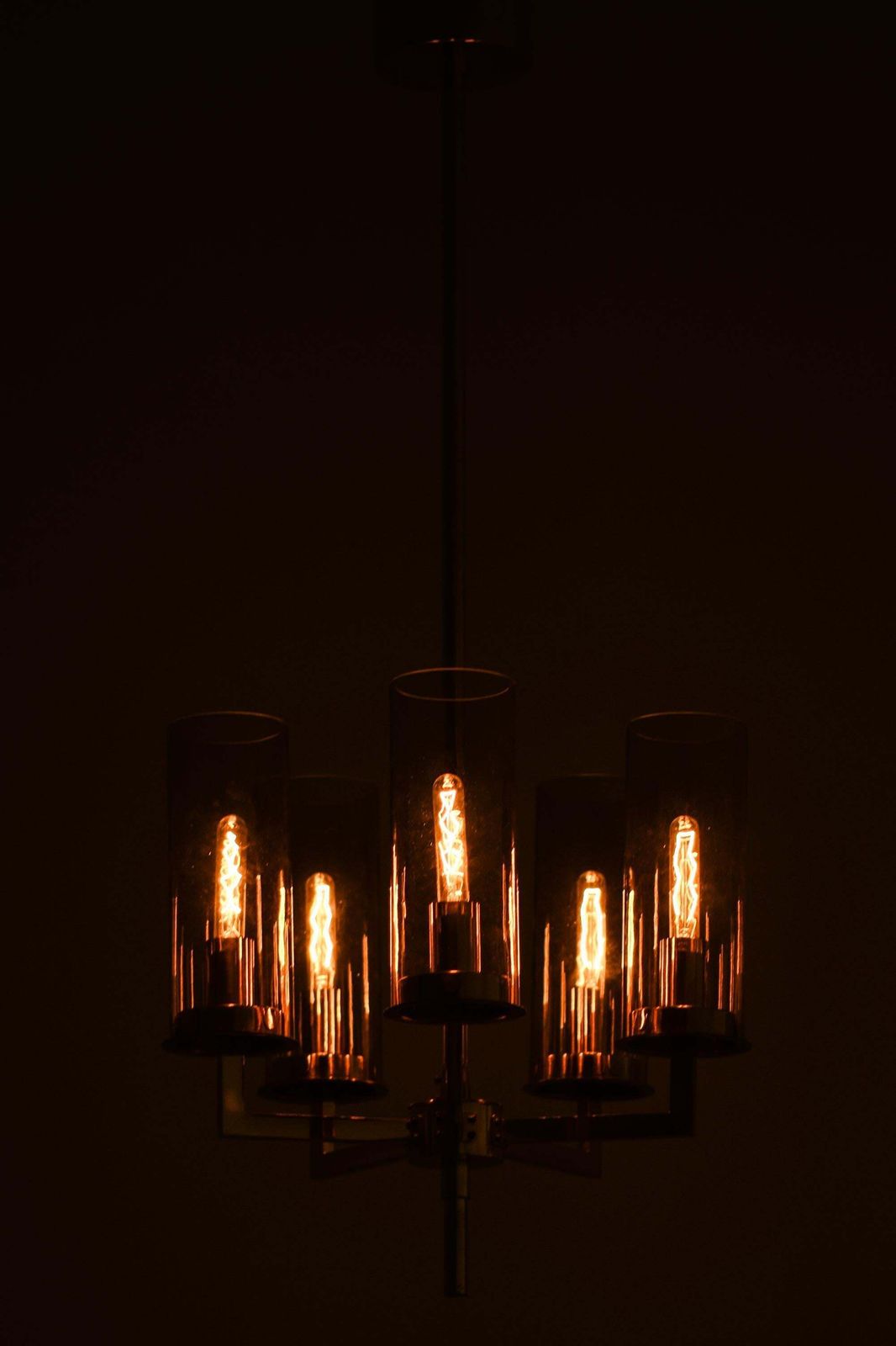 Ceiling Lamp With Amber Tinted Glass Shade By Hans Agne Jakobsson, 1950s photo Lighting