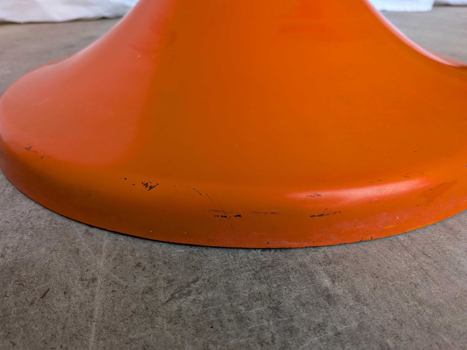 photo buy Vintage Orange Pedestal Table By Finžgar & Zorman For Meblo Yugoslavia / Space Age / 1970s
