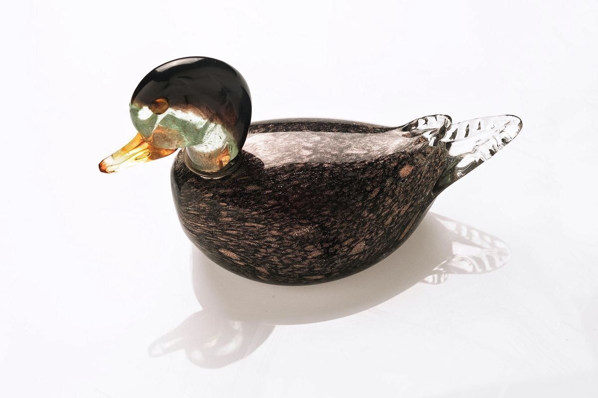 Large Aventurine Glass Sculpture Of A Duck By V. Nason, Murano photo furniture