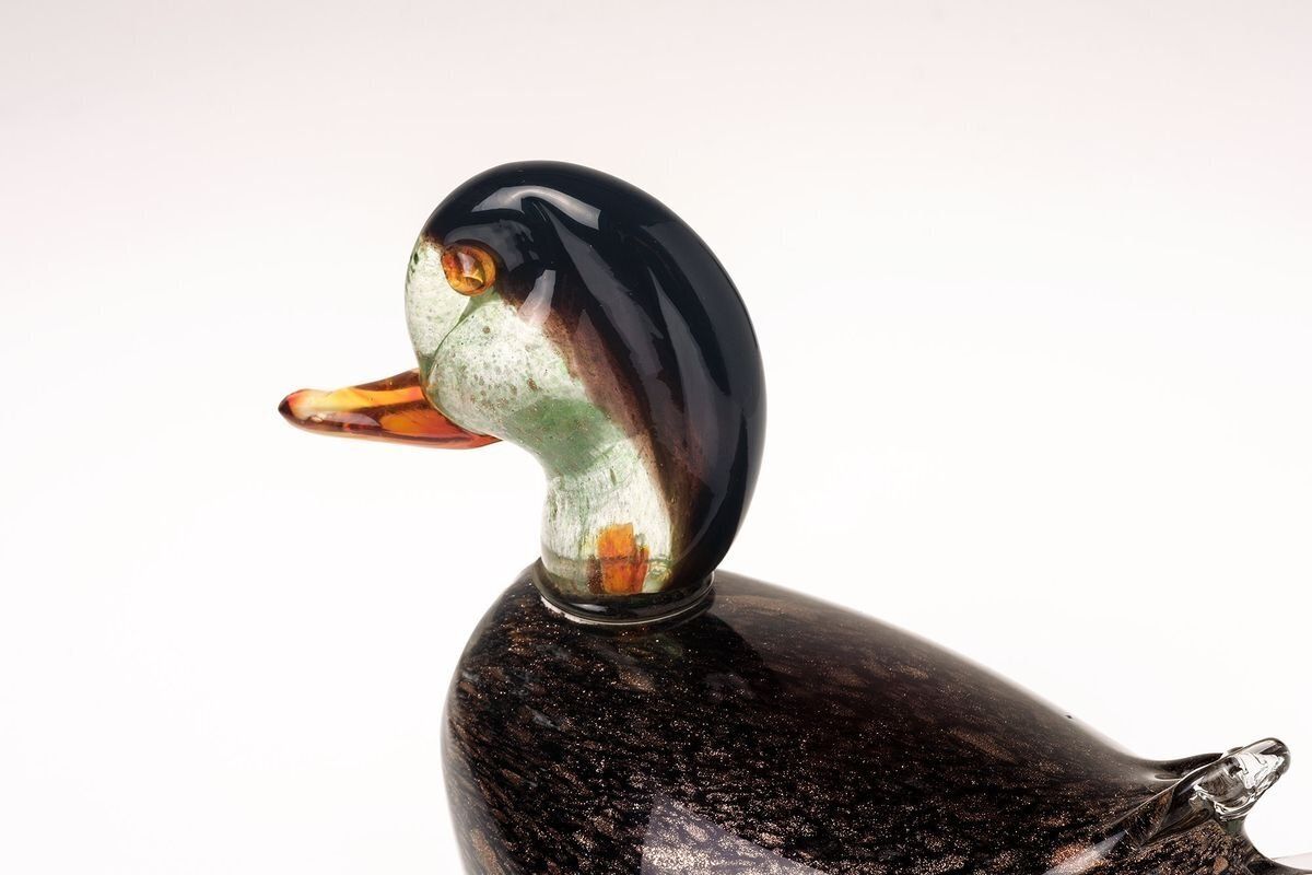 Large Aventurine Glass Sculpture Of A Duck By V. Nason, Murano photo Art