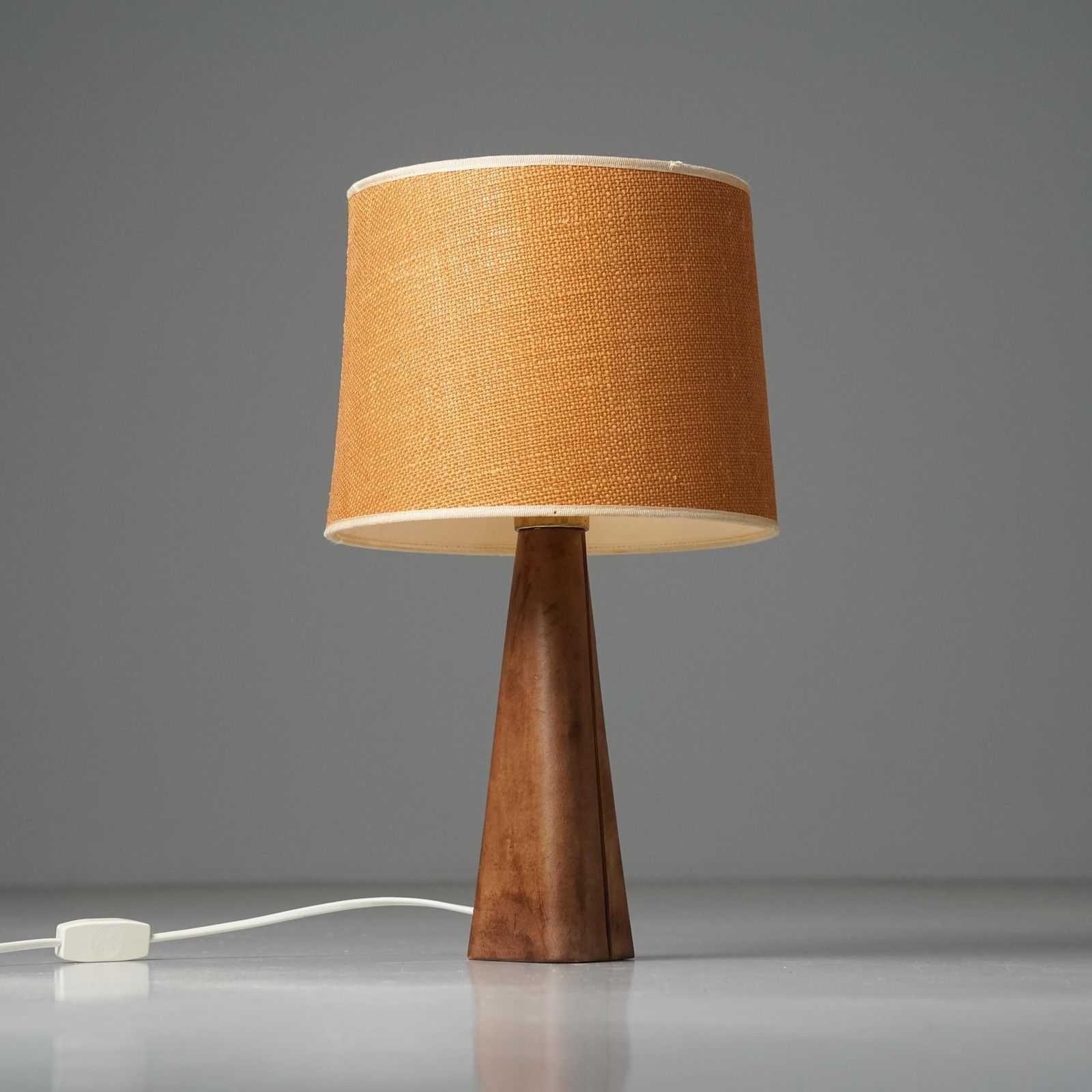 Model 46 017 Leather Table Lamp, Lisa Johansson Pape, Stockmann/Orno, 1960s photo for sale