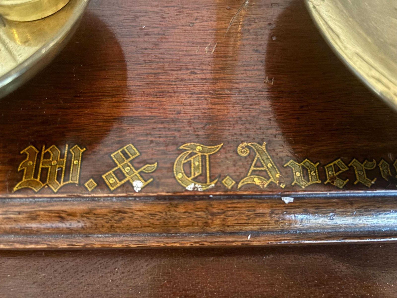 Victorian Brass Beam Scales By W T Avery Rectangular Mahogany Base W Weights photo buy