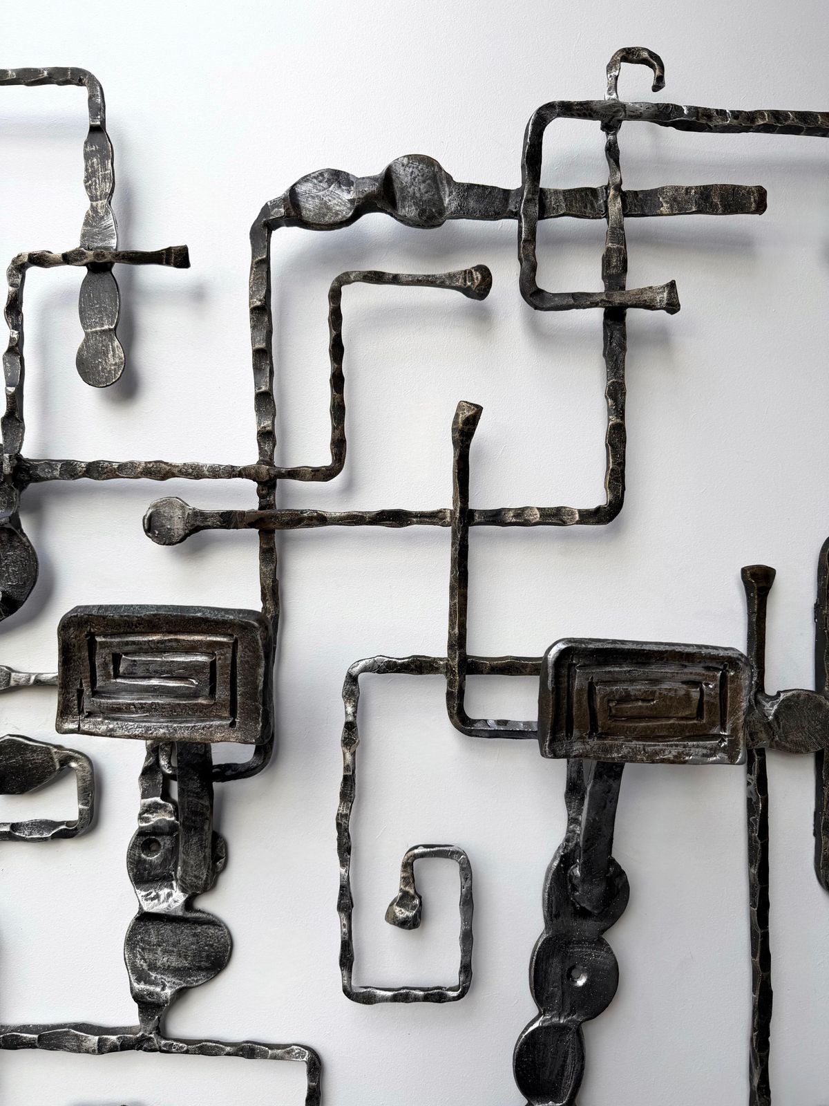5337.0 Wall Coat Rack Sculpture Wrought Iron By Pozzebon. Italy, 1970s photo